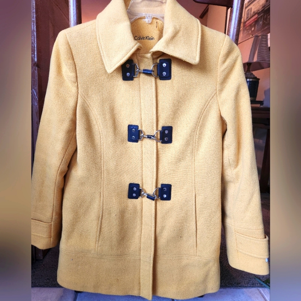 Calvin Klein Yellow Pea Coat (L)